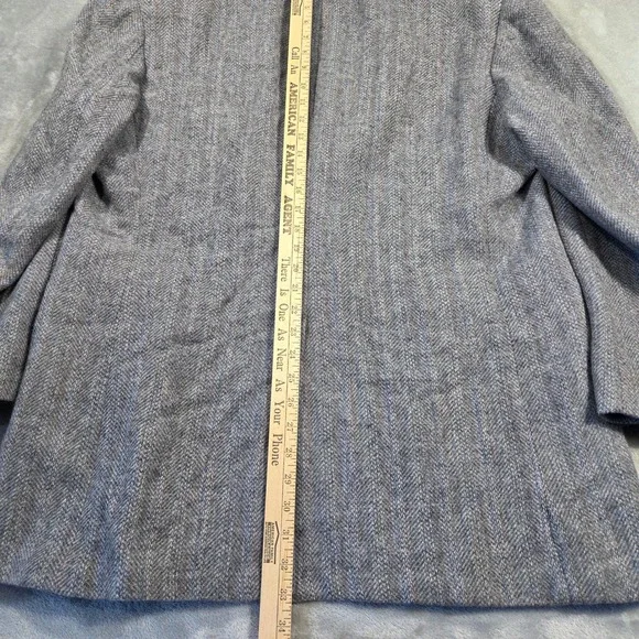 Vtg Kuppenheimer Mens Wool Herringbone Blazer Jacket Gray Blue Tan 48 Career